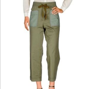 Tory Burch modern twill ankle straight leg cotton blend pants size XS